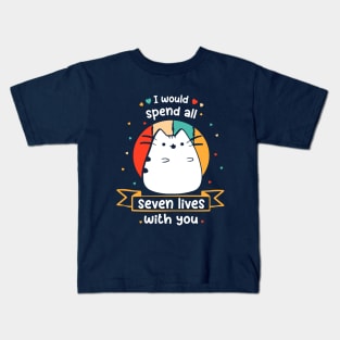 Cat with seven lives - funny sayings with cats Kids T-Shirt